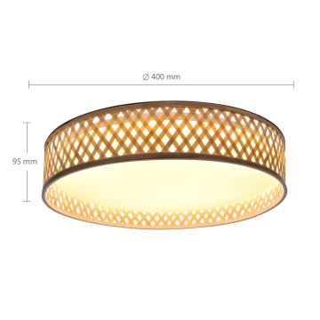 Brilagi - LED Dimbar taklampa CAMILA LED/48W/230V 3000-6500K Bambu diameter 40 cm + fjärrkontroll