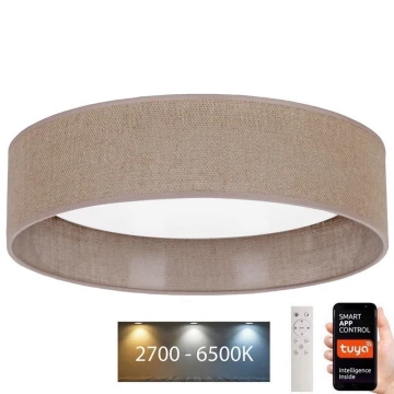 Brilagi - LED Dimbar taklampa VELVET SMART LED/36W/230V diameter 55 cm 2700-6500K Wi-Fi Tuya brun + fjärrkontroll