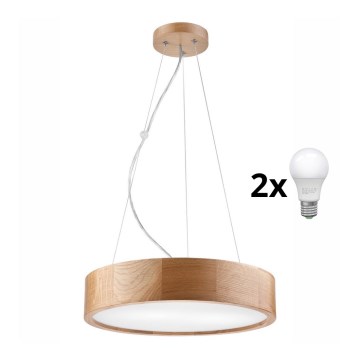 Brilagi - LED ljuskrona med textilsladd CARVALHO 2xE27/60W/230V ek diameter 37 cm