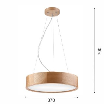 Brilagi - LED ljuskrona med textilsladd CARVALHO 2xE27/60W/230V ek diameter 37 cm