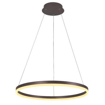 Brilagi - LED ljusreglerad ljuskrona på textilsladd CIRCLE LED/42W/230V 3000-6500K brun + fjärrkontroll