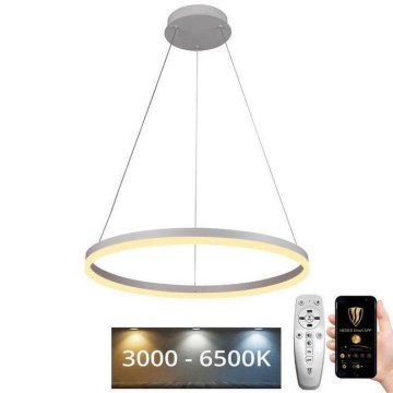 Brilagi - LED ljusreglerad ljuskrona på textilsladd CIRCLE LED/42W/230V 3000-6500K + fjärrkontroll