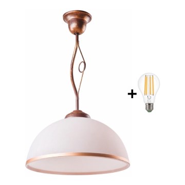 Brilagi - LED pendelljuskrona ANTICO 1xE27/60W/230V brons patina