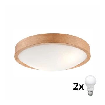 Brilagi - LED taklampa CARVALHO SLIM 2xE27/60W/230V ek diameter 37 cm