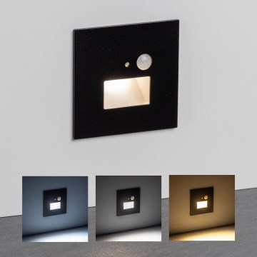 Brilagi - LED Trappbelysning med rörelsesensor JACK LED/1,5W/230V 3000K/4000K/6500K svart