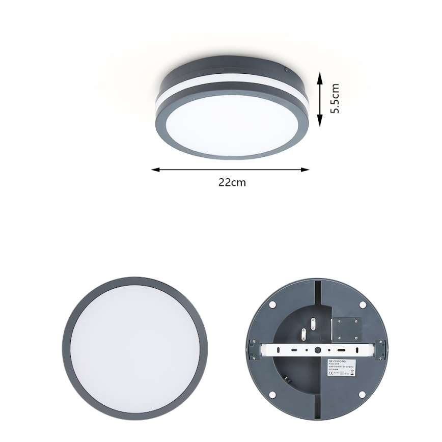 Brilagi - Utomhus LED belysning BENE LED/18W/230V diameter 22 cm antracit IP54