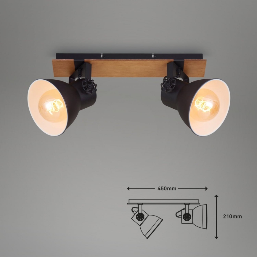 Briloner 2742-025 - Spotlight SPOTLIGHT 2xE27/40W/230V svart/brun