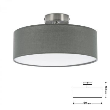 Briloner 3375-024 - Taklampa 1xE27/40W/230V diameter 30 cm grå