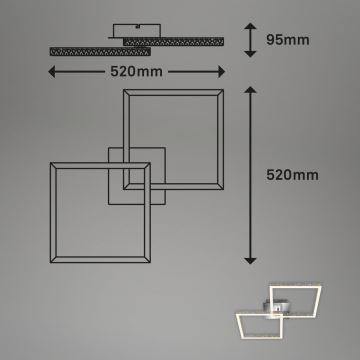 Briloner 3751-019 - LED Dimbar taklampa FRAME LED/20W/230V krom