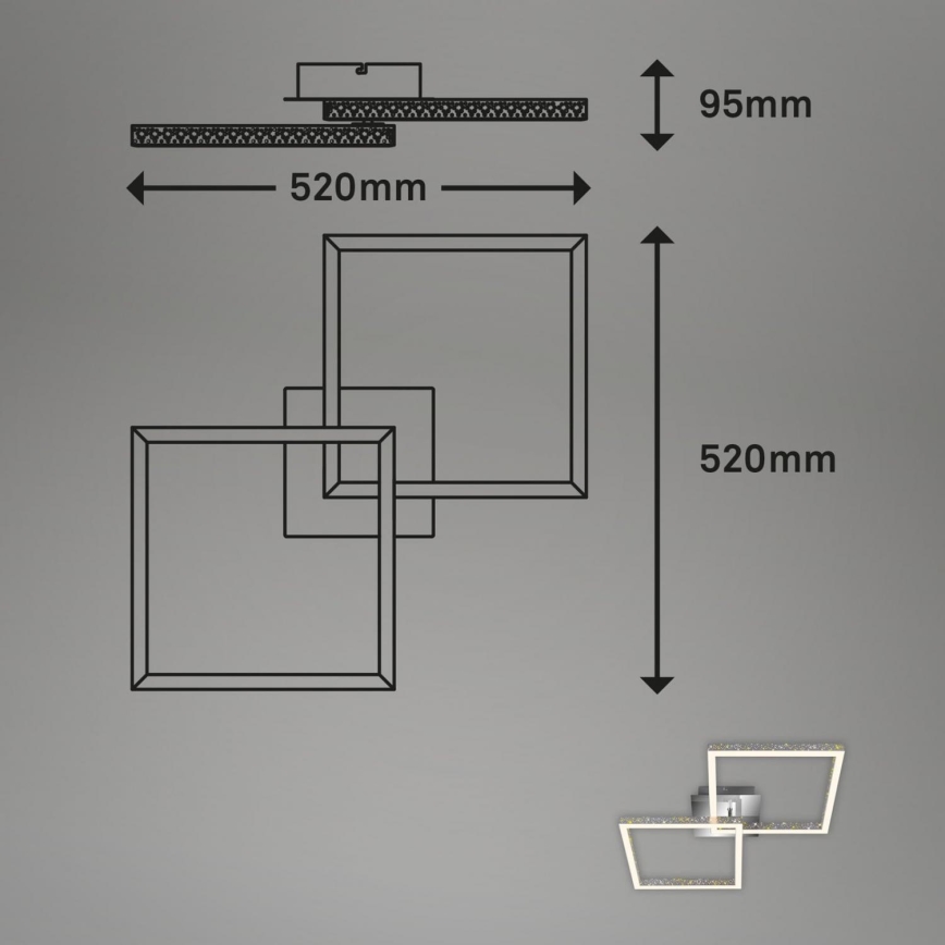 Briloner 3751-019 - LED Dimbar taklampa FRAME LED/20W/230V krom