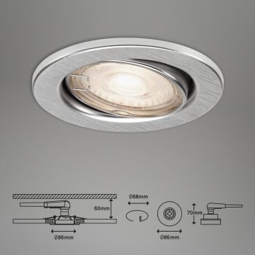 Briloner 7144-039 - Kit 3x Infälld LED badrumsbelysning SLIDE 1xGU10/4W/230V IP23