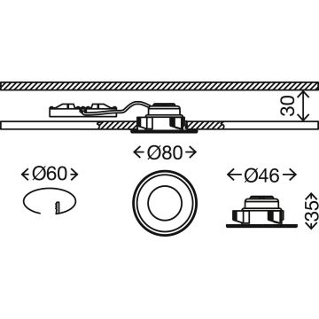 Briloner 7197-039-KIT 3x Infälld dimbar LED badrumsbelysning LED/4,5W/230V IP44