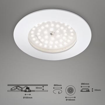 Briloner 7206-016 - Infälld LED badrumsbelysning LED/10,5W/230V IP44