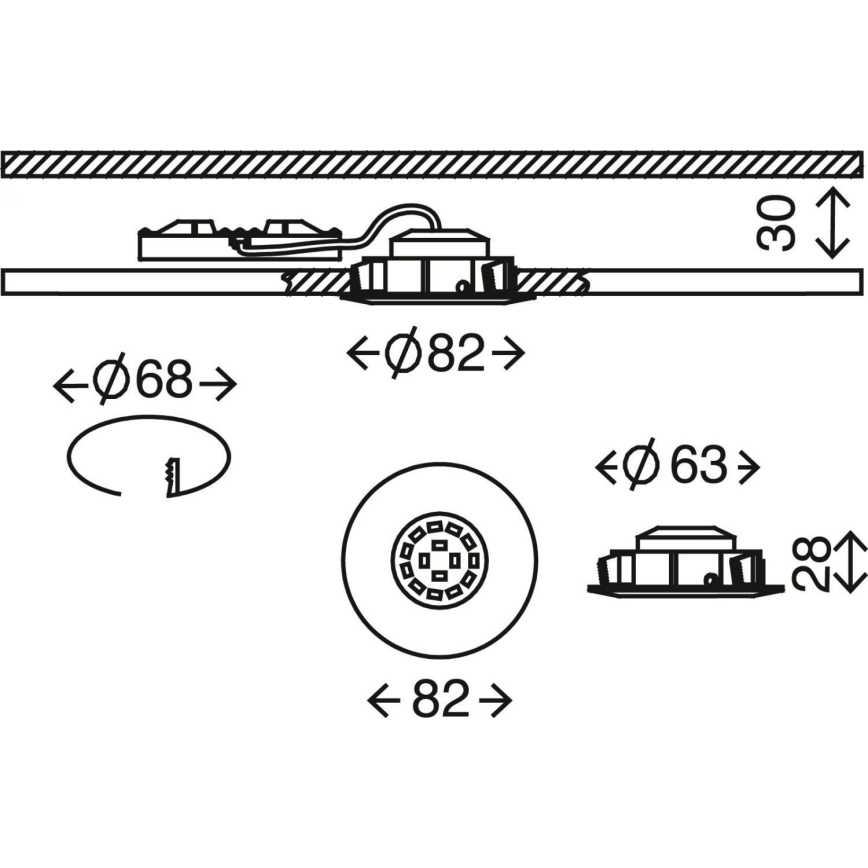 Briloner 7209-012 - Infälld LED badrumsbelysning LED/5W/230V IP23