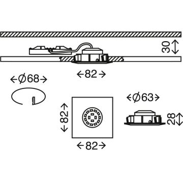 Briloner 7210-032 - KIT 3x Infälld LED badrumsbelysning ATTACH LED/5W/230V IP23 krom