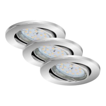 Briloner 7219-038 - KIT 3x Infälld dimbar LED badrumsbelysning 1xGU10/5W/230V IP23