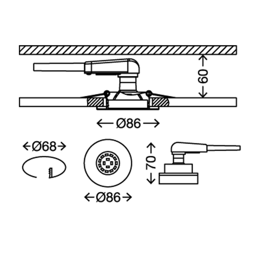 Briloner 7220-038 - PAKET 3x LED infälld Badrumbelysning FIT 1xGU10/5W/230V