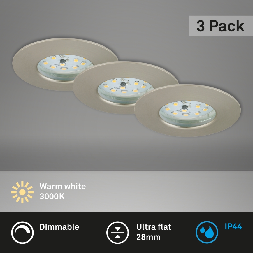 Briloner 7231-032 - KIT 3x LED Ljusreglerad badrum infälld ATTACH belysning LED/5,5W/230V IP44