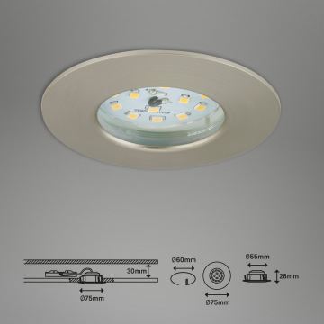 Briloner 7231-032 - KIT 3x LED Ljusreglerad badrum infälld ATTACH belysning LED/5,5W/230V IP44