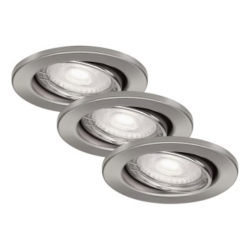 Briloner 7277-032 - KIT 3x Infälld dimbar LED badrumsbelysning 1xGU10/5W/230V IP23