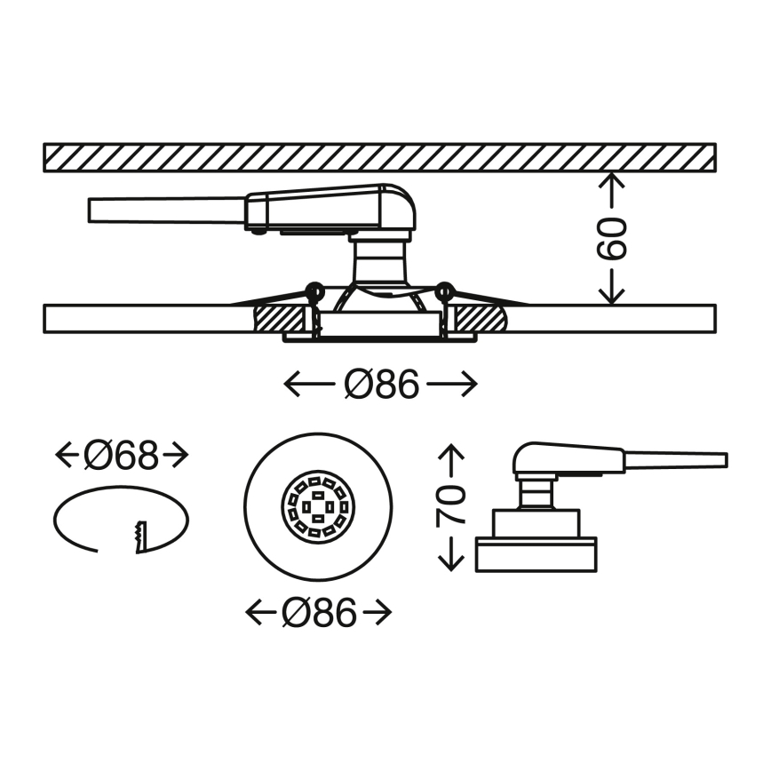 Briloner 7277-039 - KIT 3x Infälld dimbar LED badrumsbelysning 1xGU10/5W/230V IP23