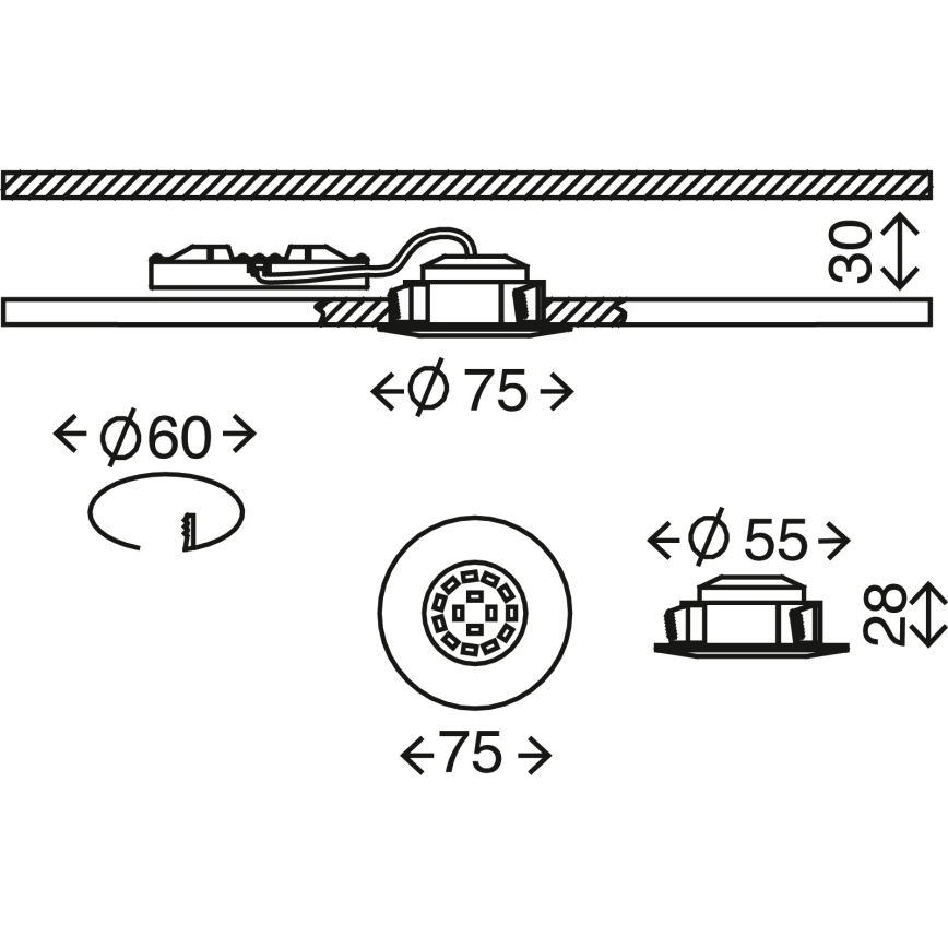 Briloner 7295-011 - LED Ljusreglerad hängande badrumslampa ATTACH LED/6,5W/230V IP44