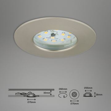 Briloner 7295-012 - LED Ljusreglerad bathroom infälld belysning ATTACH LED/6,5W/230V IP44