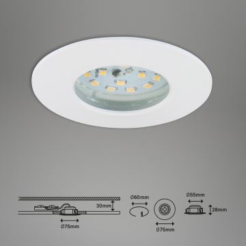 Briloner 7295-016 - LED Ljusreglerad bathroom infälld belysning ATTACH LED/6,5W/230V IP44