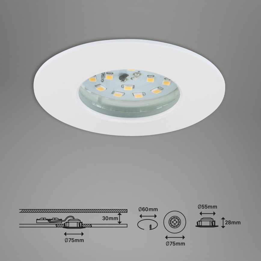 Briloner 7295-016 - LED Ljusreglerad bathroom infälld belysning ATTACH LED/6,5W/230V IP44