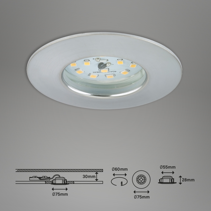 Briloner 7295-019 - LED Ljusreglerad bathroom infälld belysning ATTACH LED/6,5W/230V IP44