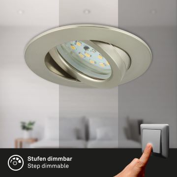 Briloner 7296-012 - Infälld dimbar LED badrumsbelysning ATTACH LED/6,5W/230V IP23 krom