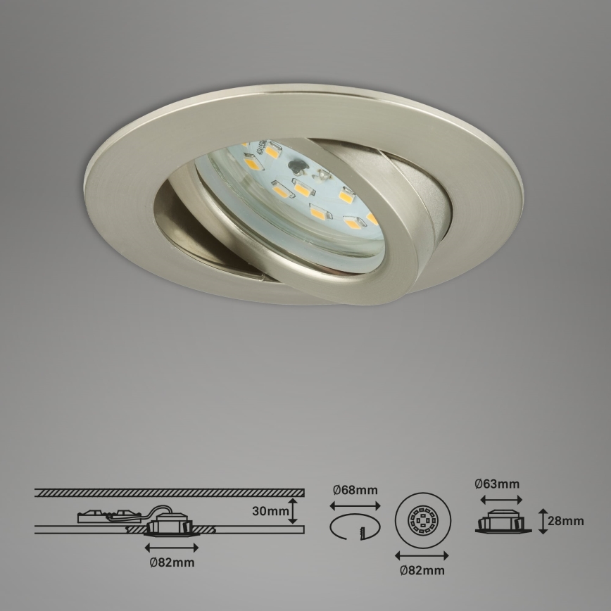 Briloner 7296-012 - Infälld dimbar LED badrumsbelysning ATTACH LED/6,5W/230V IP23 krom