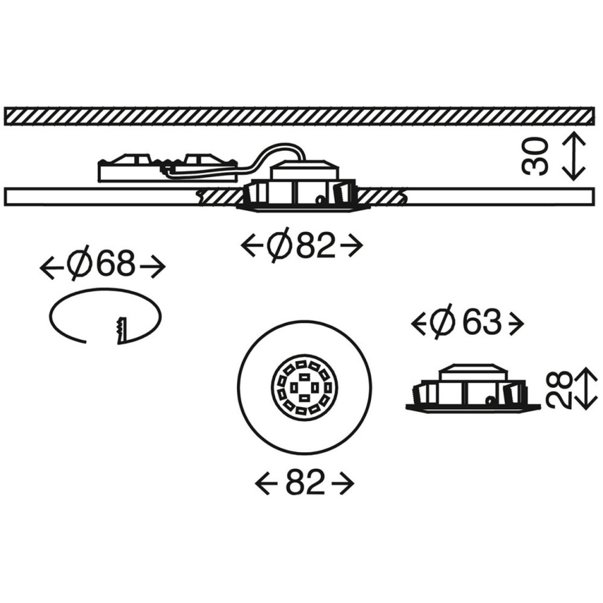 Briloner 7296-012 - Infälld dimbar LED badrumsbelysning ATTACH LED/6,5W/230V IP23 krom