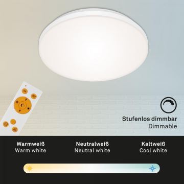 Briloner 7377-016 - LED Dimbar taklampa LED/12W/230V 3000-6500K + fjärrkontroll