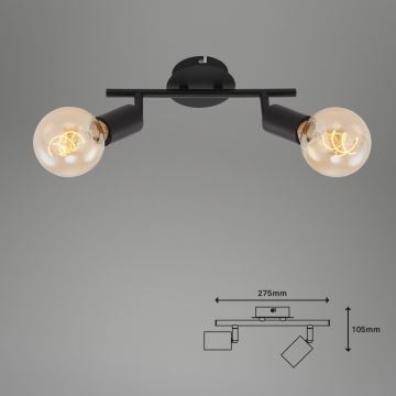 Briloner 10104890 - Spotlight 2xE27/60W/230V svart