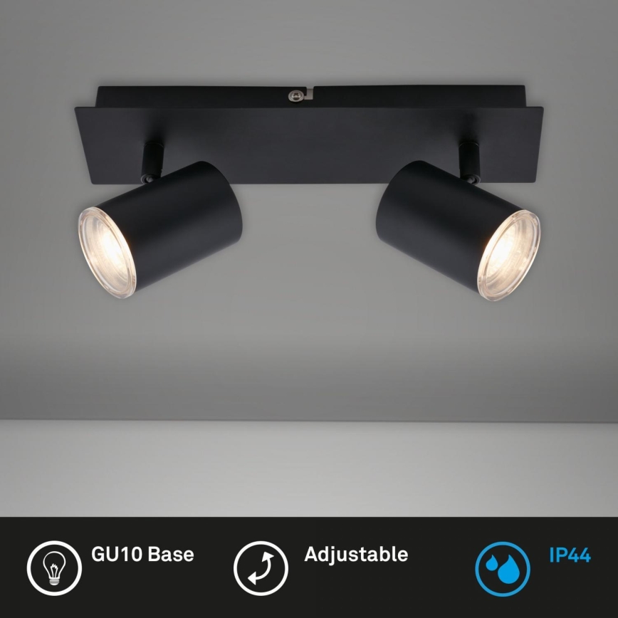 Briloner  10476221 - Badrumsspotlight 2xGU10/5W/230V IP44 svart