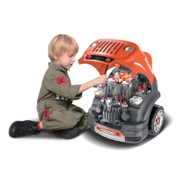 Children's car repair shop orange/grå
