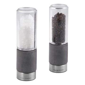 Cole&Mason - Set med saltkvarn och pepparkvarn REGENT CONCRETE 2 delar betong 18 cm