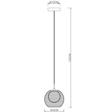 Deko-Light 342029 - Ljuskrona med textilsladd FILO 1xG9/40W/230V diameter 16 cm silver