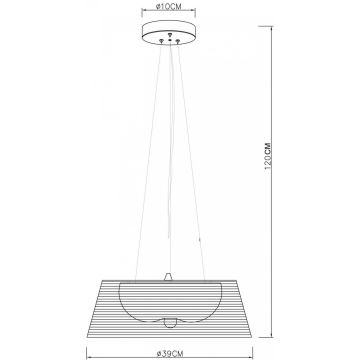 Deko-Light 342031 - Ljuskrona med textilsladd FILO 3xE27/60W/230V diameter 39 cm silver