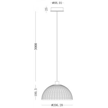 Deko-Light 342142 - Ljuskrona med textilsladd BASKET 1xE27/40W/230V diameter 20 cm