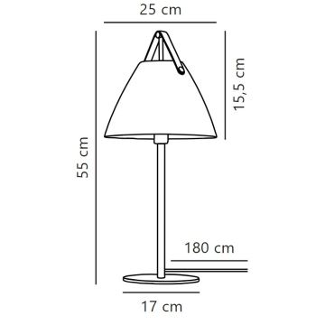 DFTP by Nordlux - Bordslampa STRAP 1xE27/40W/230V svart