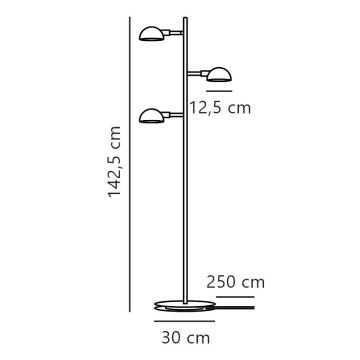 DFTP by Nordlux - Golvlampa NOMI 3xE14/8W/230V svart