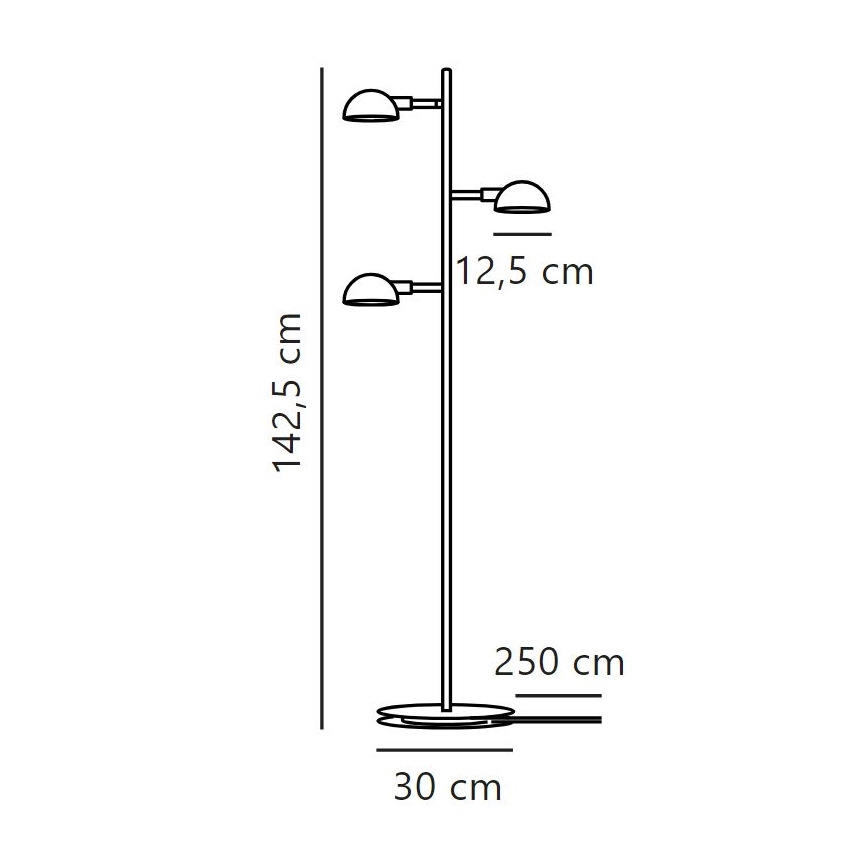 DFTP by Nordlux - Golvlampa NOMI 3xE14/8W/230V svart