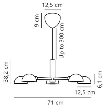 DFTP by Nordlux - Ljuskrona med textilsladd NOMI 5xE14/8W/230V svart