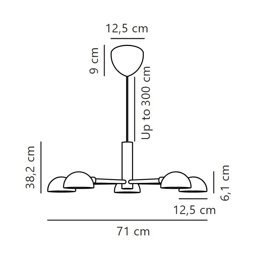 DFTP by Nordlux - Ljuskrona med textilsladd NOMI 5xE14/8W/230V svart