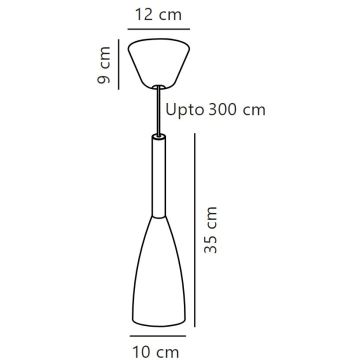 DFTP by Nordlux - Ljuskrona med textilsladd PURE 1xE27/40W/230V diameter 10 cm svart/valnöt