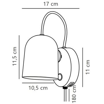 DFTP by Nordlux - Väggspotlight med USB port ANGLE 1xGU10/25W/230V vit