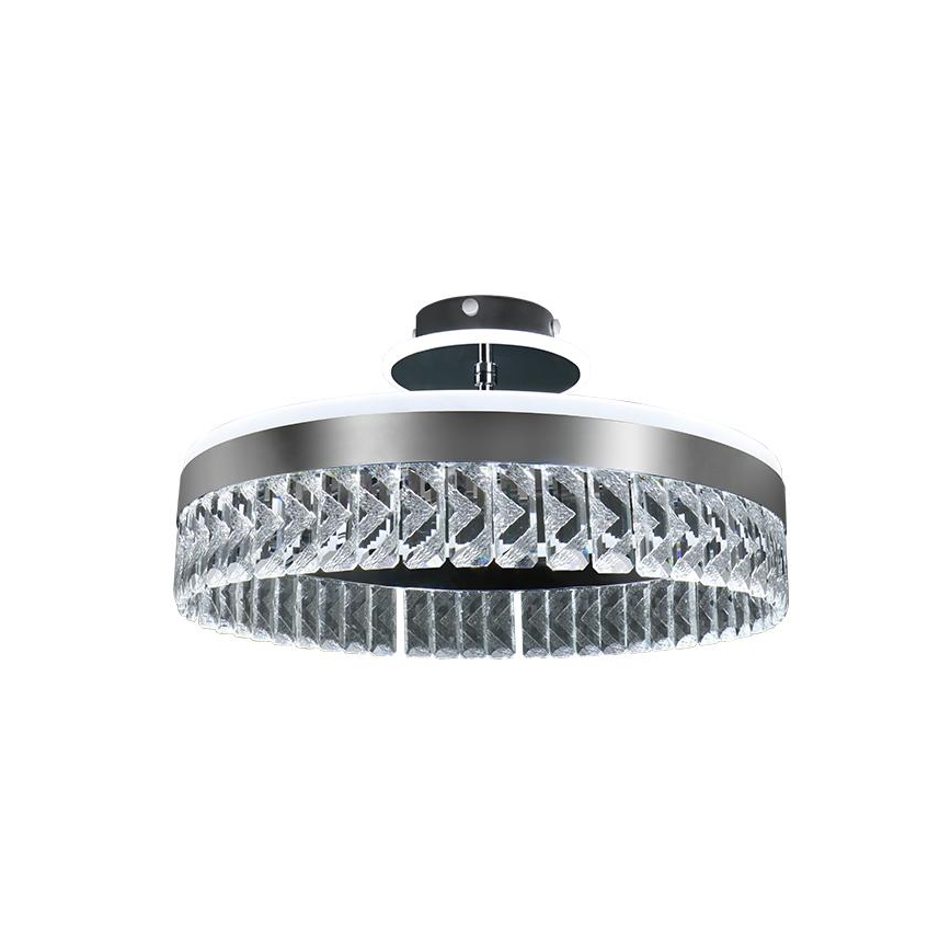 LED Ljusreglerad kristall fäst ljuskrona LED/75W/230V 3000-6500K krom + fjärrkontroll