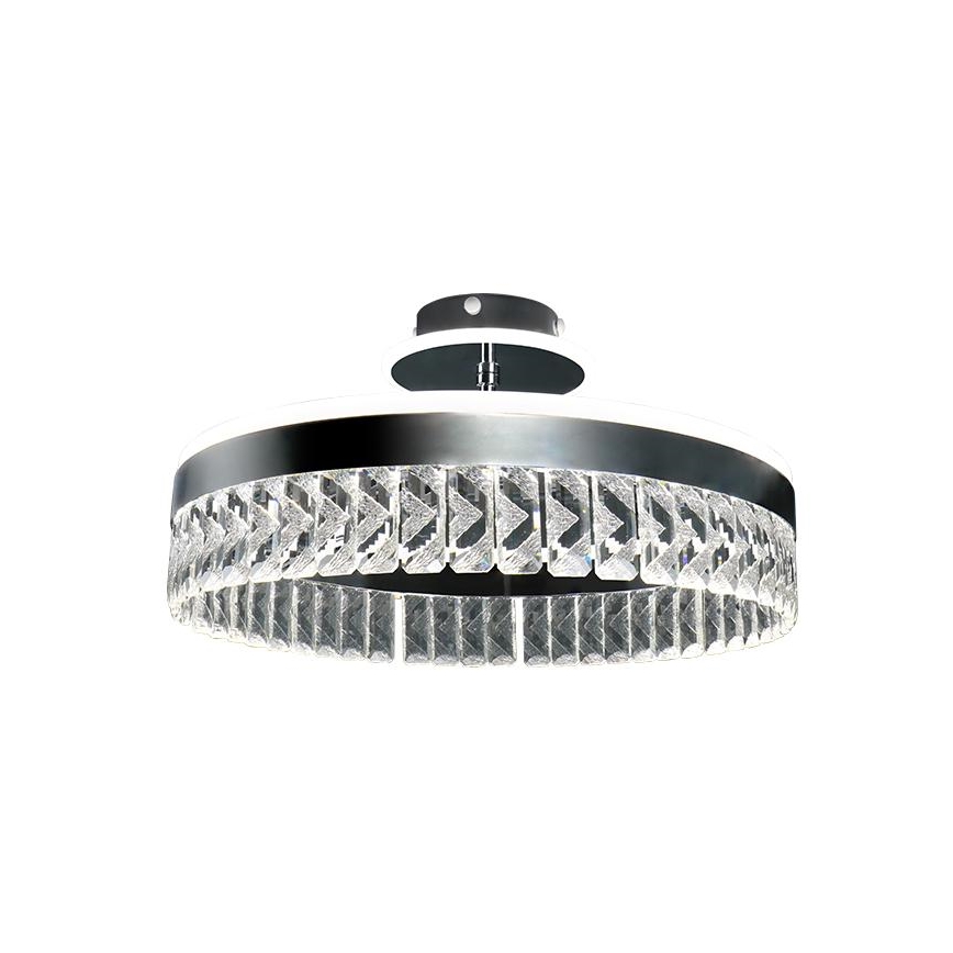 LED Ljusreglerad kristall fäst ljuskrona LED/75W/230V 3000-6500K krom + fjärrkontroll